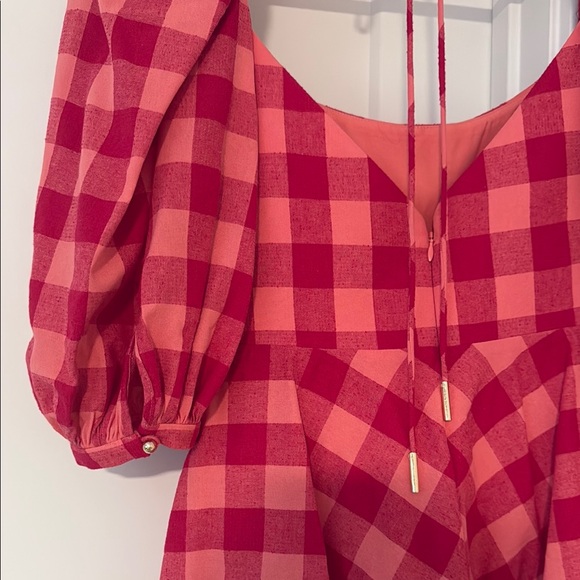 Acler Red Checkered Mini Dress - Picture 4 of 7